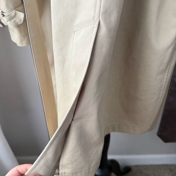 Coach 1941 Vintage Tan Single Breasted Belted Long Cotton + Leather Trench Coat - Picture 10 of 16